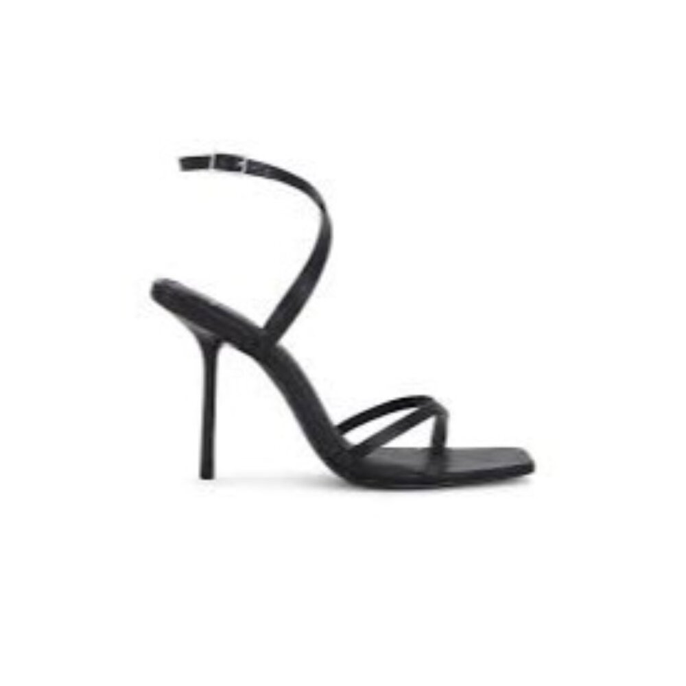 BLACK SUEDE STUDIO Gemma Heel Sandal in Black Nappa